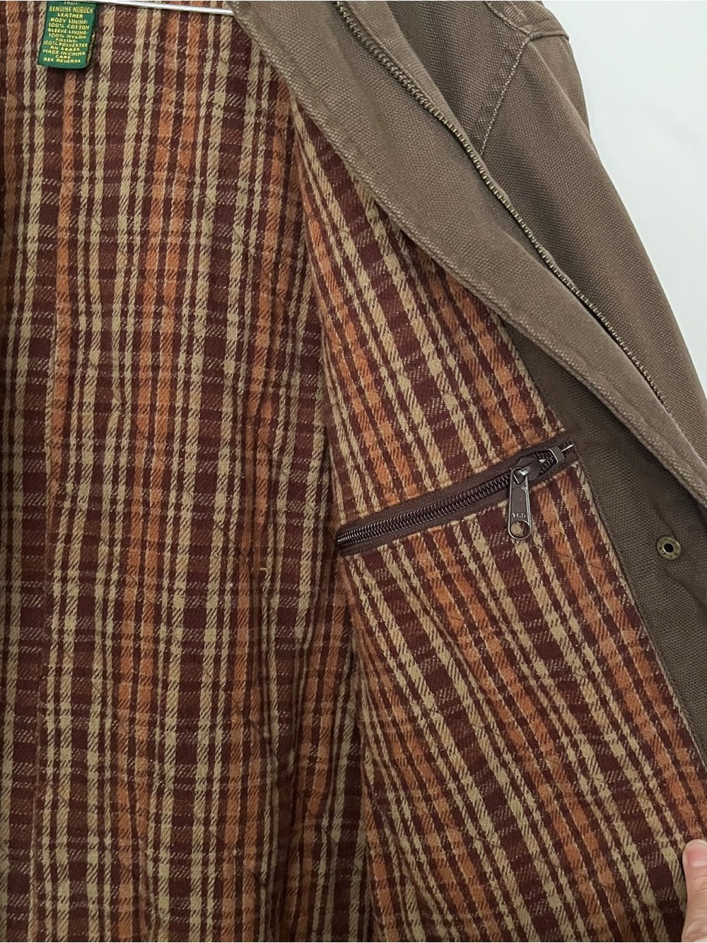 VTG Cabelas Chore Barn Coat Cotton Canvas Field Jacket Thick Size Large Brown - Picture 11 of 15